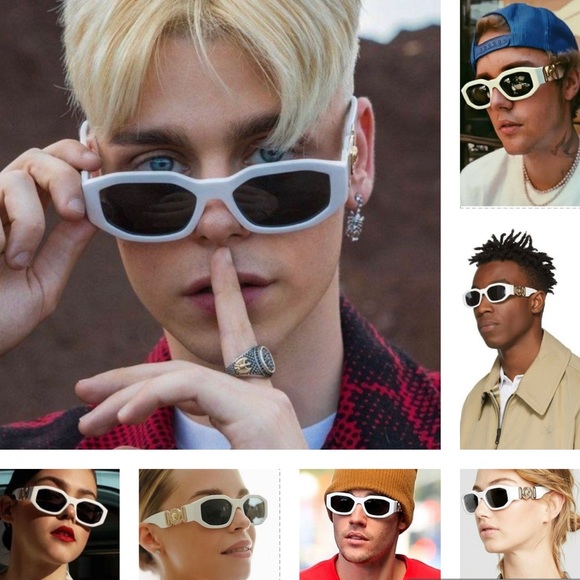 VERSACE UNISEX TOP 8 SPRING/SUMMER COLLECTION, STRIKING WHITE & GOLD SUNGLASSES